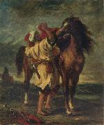 Arab Sadding His Horse, Eugene Delacroix